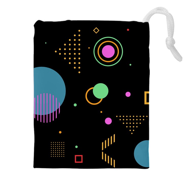 Colartive, Aesthetic, Amoled, Black, Colorful, Desenho Drawstring Pouch (4XL)