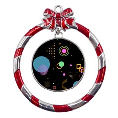 Colartive, Aesthetic, Amoled, Black, Colorful, Desenho Metal Red Ribbon Round Ornament