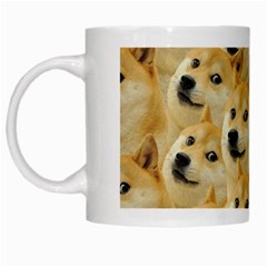 Doge, Memes, Pattern White Mug by nateshop