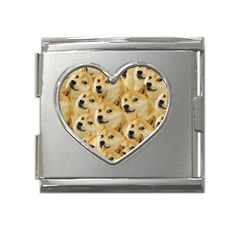 Doge, Memes, Pattern Mega Link Heart Italian Charm (18mm) by nateshop