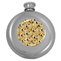 Doge, Memes, Pattern Round Hip Flask (5 Oz) by nateshop