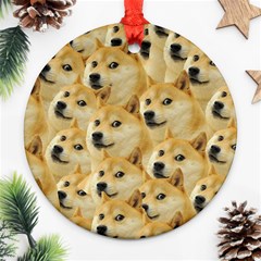 Doge, Memes, Pattern Round Ornament (two Sides) by nateshop