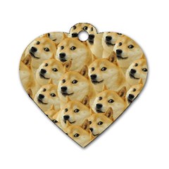 Doge, Memes, Pattern Dog Tag Heart (two Sides) by nateshop