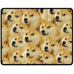 Doge, Memes, Pattern Two Sides Fleece Blanket (medium) by nateshop