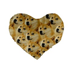 Doge, Memes, Pattern Standard 16  Premium Flano Heart Shape Cushions by nateshop