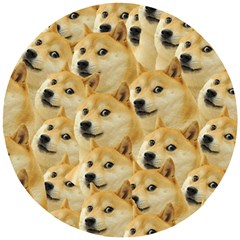 Doge, Memes, Pattern Wooden Puzzle Round by nateshop