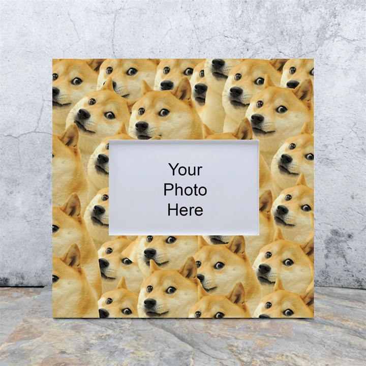 Doge, Memes, Pattern White Box Photo Frame 4  x 6 