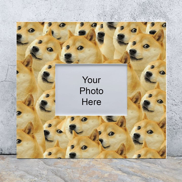 Doge, Memes, Pattern White Wall Photo Frame 5  x 7 