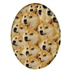 Doge, Memes, Pattern Oval Glass Fridge Magnet (4 pack) Front