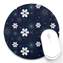 Flowers Pattern , Pattern, Flowers, Texture Round Mousepad