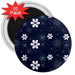 Flowers Pattern , Pattern, Flowers, Texture 3  Magnets (10 pack) 