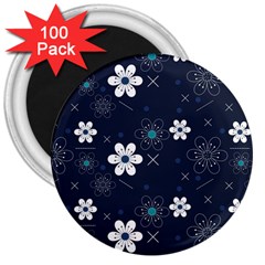 Flowers Pattern , Pattern, Flowers, Texture 3  Magnets (100 pack)