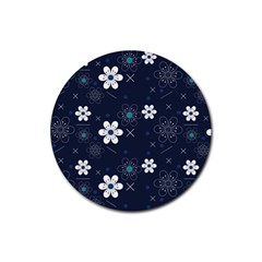 Flowers Pattern , Pattern, Flowers, Texture Rubber Coaster (Round)