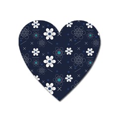 Flowers Pattern , Pattern, Flowers, Texture Heart Magnet