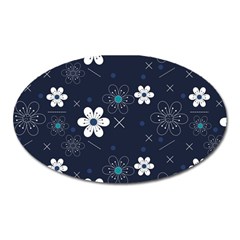 Flowers Pattern , Pattern, Flowers, Texture Oval Magnet