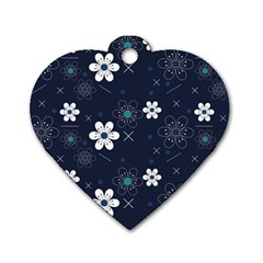 Flowers Pattern , Pattern, Flowers, Texture Dog Tag Heart (One Side)