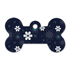 Flowers Pattern , Pattern, Flowers, Texture Dog Tag Bone (Two Sides)