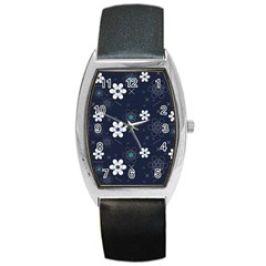 Flowers Pattern , Pattern, Flowers, Texture Barrel Style Metal Watch by nateshop