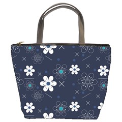 Flowers Pattern , Pattern, Flowers, Texture Bucket Bag