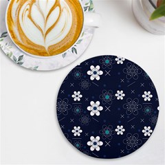 Flowers Pattern , Pattern, Flowers, Texture UV Print Round Tile Coaster