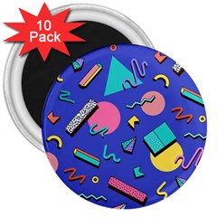 Geometric Shapes Material Design, Lollipop, Lines 3  Magnets (10 Pack)  by nateshop