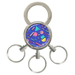 Geometric Shapes Material Design, Lollipop, Lines 3-ring Key Chain by nateshop