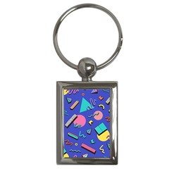 Geometric Shapes Material Design, Lollipop, Lines Key Chain (rectangle) by nateshop