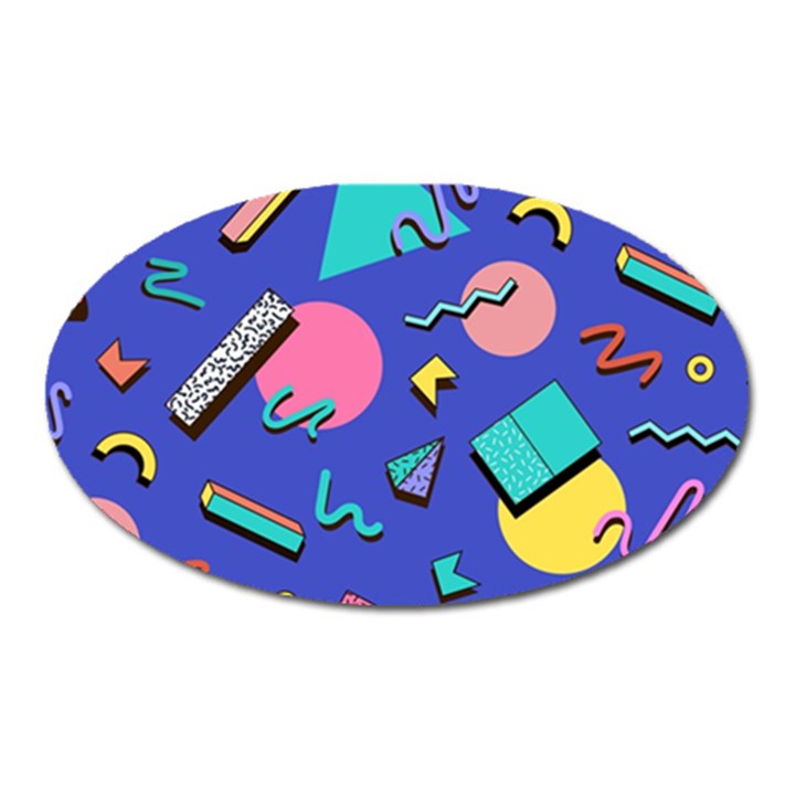 Geometric Shapes Material Design, Lollipop, Lines Oval Magnet