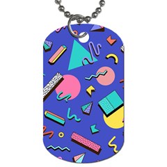 Geometric Shapes Material Design, Lollipop, Lines Dog Tag (two Sides) by nateshop