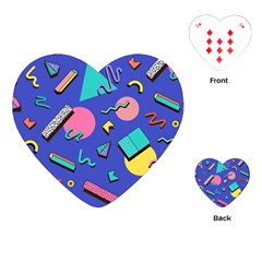 Geometric Shapes Material Design, Lollipop, Lines Playing Cards Single Design (heart)