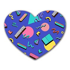 Geometric Shapes Material Design, Lollipop, Lines Heart Mousepad by nateshop