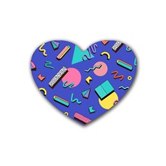 Geometric Shapes Material Design, Lollipop, Lines Rubber Coaster (heart) by nateshop