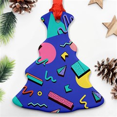 Geometric Shapes Material Design, Lollipop, Lines Christmas Tree Ornament (two Sides) by nateshop