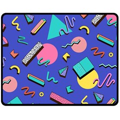 Geometric Shapes Material Design, Lollipop, Lines Two Sides Fleece Blanket (medium) by nateshop