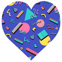 Geometric Shapes Material Design, Lollipop, Lines Wooden Puzzle Heart by nateshop