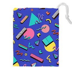 Geometric Shapes Material Design, Lollipop, Lines Drawstring Pouch (5xl) by nateshop