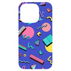 Geometric Shapes Material Design, Lollipop, Lines Iphone 14 Pro Black Uv Print Case