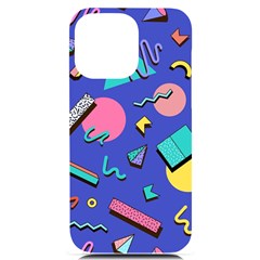 Geometric Shapes Material Design, Lollipop, Lines Iphone 14 Pro Max Black Uv Print Case by nateshop