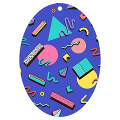 Geometric Shapes Material Design, Lollipop, Lines Uv Print Acrylic Ornament Oval