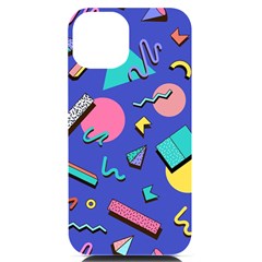 Geometric Shapes Material Design, Lollipop, Lines Iphone 14 Black Uv Print Case by nateshop