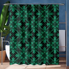 Green Damask Pattern Vintage Floral Pattern, Green Vintage Shower Curtain 60  X 72  (medium)  by nateshop