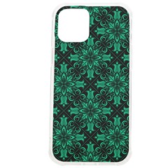 Green Damask Pattern Vintage Floral Pattern, Green Vintage Iphone 12 Pro Max Tpu Uv Print Case by nateshop