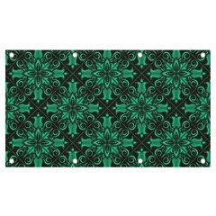 Green Damask Pattern Vintage Floral Pattern, Green Vintage Banner And Sign 7  X 4  by nateshop