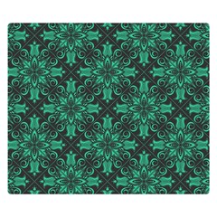 Green Damask Pattern Vintage Floral Pattern, Green Vintage Premium Plush Fleece Blanket (small) by nateshop