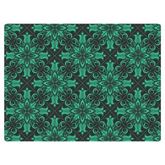 Green Damask Pattern Vintage Floral Pattern, Green Vintage Premium Plush Fleece Blanket (extra Small) by nateshop