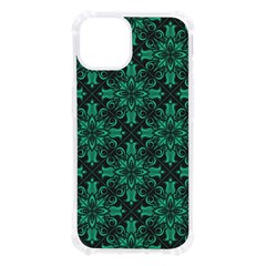 Green Damask Pattern Vintage Floral Pattern, Green Vintage Iphone 13 Tpu Uv Print Case by nateshop