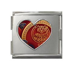 Holiday, Chinese New Year, Year Of The Tiger Mega Link Heart Italian Charm (18mm) by nateshop