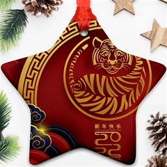 Holiday, Chinese New Year, Year Of The Tiger Star Ornament (two Sides) by nateshop