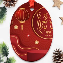 Holiday, Chinese New Year, Oval Ornament (two Sides) by nateshop