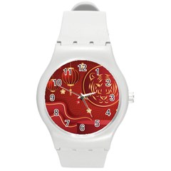 Holiday, Chinese New Year, Round Plastic Sport Watch (m) by nateshop